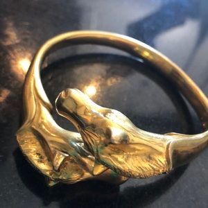 Hermès double horse head bangle bracelet